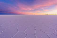 Sunset in the Salar de Uyuni